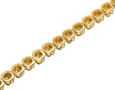Pre-owned Jewelry Unlimited Mens 10k Yellow Gold Genuine Diamond One Row Tennis Prong Chain Necklace 6ct 3mm In H-i