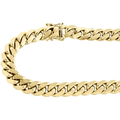 Pre-owned Jfl Diamonds & Timepieces 10k Yellow Gold Solid Miami Cuban Link Chain 9mm Box Clasp Necklace 26-36 Inches