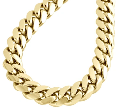 Pre-owned Jfl Diamonds & Timepieces 10k Yellow Gold Solid Miami Cuban Link Chain 9mm Box Clasp Necklace 26-36 Inches