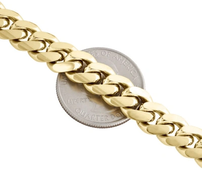 Pre-owned Jfl Diamonds & Timepieces 10k Yellow Gold Solid Miami Cuban Link Chain 9mm Box Clasp Necklace 26-36 Inches