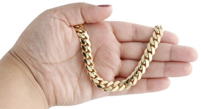 Pre-owned Jfl Diamonds & Timepieces 10k Yellow Gold Solid Miami Cuban Link Chain 9mm Box Clasp Necklace 26-36 Inches