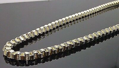 Pre-owned Globalwatches10 Real 10k Yellow Gold Men Byzantine Box Chain Necklace 32" Inch
