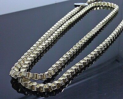 Pre-owned Globalwatches10 Real 10k Yellow Gold Men Byzantine Box Chain Necklace 32" Inch