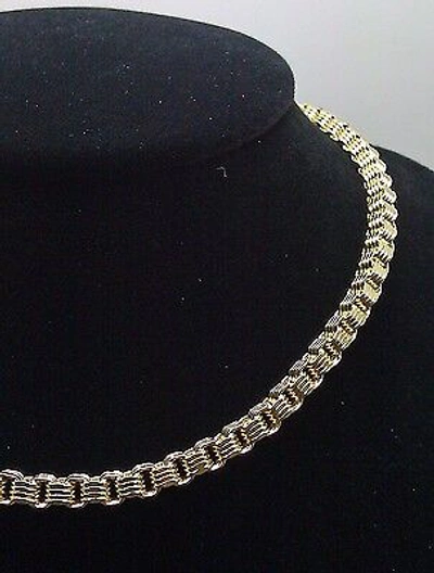 Pre-owned Globalwatches10 Real 10k Yellow Gold Men Byzantine Box Chain Necklace 32" Inch