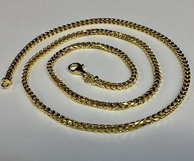 Pre-owned Nova 14k Solid Yellow Gold 22" Franco Curb Box Mens Link 3 Mm 30 Grams Chain Necklace In No Stone