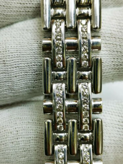 Pre-owned Navid Jewelry Inc 5.04 Ct Round Natural Diamond F Vs1 Mens Bracelet 14k White Gold 8.5" Long