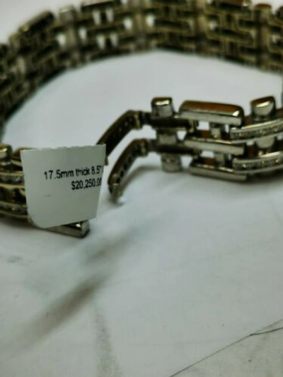Pre-owned Navid Jewelry Inc 5.04 Ct Round Natural Diamond F Vs1 Mens Bracelet 14k White Gold 8.5" Long