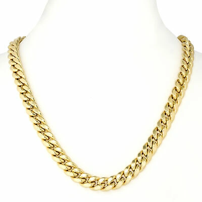 Pre-owned Nuragold 14k Yellow Gold Italian 12.5mm Miami Cuban Link Chain Necklace Box Clasp Men 24"