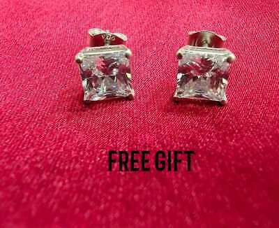Pre-owned Nsg 2 Sided Customized Memory Picture & Any Name 7ct Cubic Zirconia Pendant 925 In White