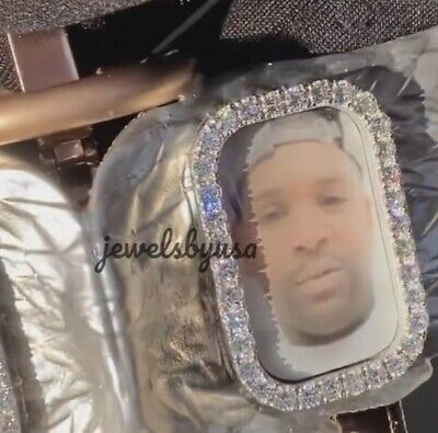 Pre-owned Nsg 2 Sided Customized Memory Picture & Any Name 7ct Cubic Zirconia Pendant 925 In White