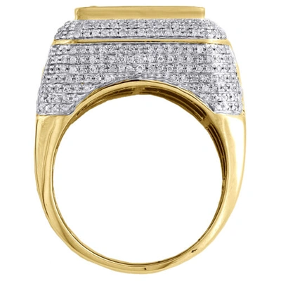 Pre-owned Jfl Diamonds & Timepieces 14k Yellow Gold Round & Baguette Diamond Statement Ring 18mm Statement Band 2 Ct In White