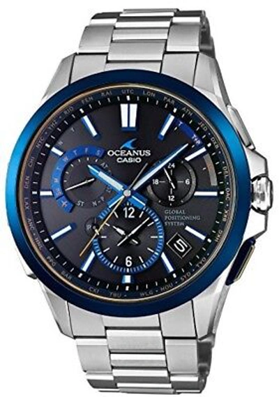 Pre-owned Casio Ocw-g1100tg-1ajf Oceanus Gps Hybrid Black Marble Limited Watch From Japan