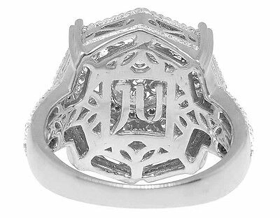 Pre-owned Jewelry Unlimited Men's 10k White Gold Genuine Diamond 3d Octagon Wedding Pinky Ring 1.4ct 19mm