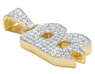 Pre-owned Jewelry Unlimited Mens 10k Yellow Gold Drip Initial B Real Diamond Charm Pendant 1 1/2ct In H-i