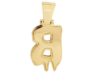 Pre-owned Jewelry Unlimited Mens 10k Yellow Gold Drip Initial B Real Diamond Charm Pendant 1 1/2ct In H-i