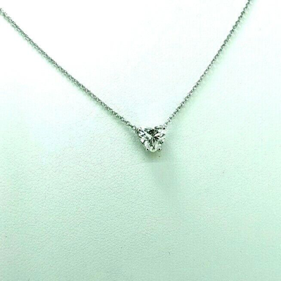 Pre-owned Kgm Diamonds Heart Shape Diamond Pendant Necklace 0.7-0.8ct Gia Natural Solitaire Engagement In J