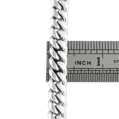 Pre-owned Jfl Diamonds & Timepieces 10k White Gold 8.75mm Solid Miami Cuban Link Necklace Box Clasp Chain 24 Inch