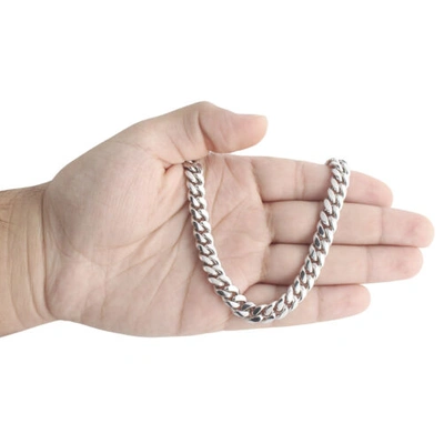 Pre-owned Jfl Diamonds & Timepieces 10k White Gold 8.75mm Solid Miami Cuban Link Necklace Box Clasp Chain 24 Inch