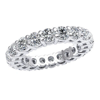 Pre-owned Jewelwesell 4.00ct Diamond Open Gallery Prong Bridal Wedding Eternity Band Ring 14k Gold In Ij