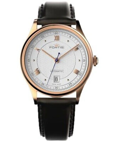 Pre-owned Fortis Terrestis 19 Am Classical Auto Watch 18k R/gold Case 902.13.22