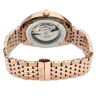 Pre-owned Gevril Men's 48703 Five Points Swiss Automatic Rose-gold Ip Steel Date Watch
