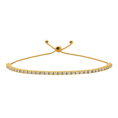Pre-owned Morris 1.00 Carat Natural Diamond Bolo Bracelet Si 14k White Gold 7'' Adjustable