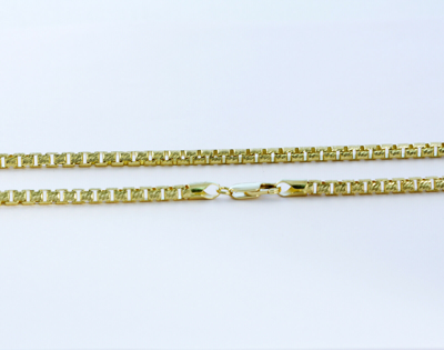 Pre-owned Gd Diamond 52 Gm 14k Solid Yellow Gold Round Diamond Cut Box Unisex Chain Necklace 22" 4 Mm