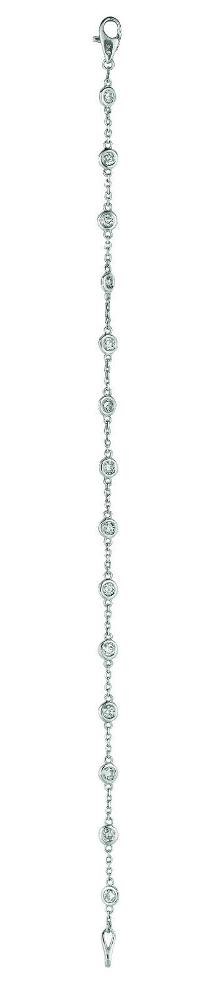 Pre-owned Morris 1.00 Carat Natural Diamond Bezel Bracelet Si 14k White Gold 14 Stones 7 ''
