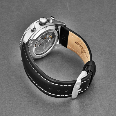 Pre-owned Revue Thommen 17000.6534 'aviator' Leather Strap Chronograph Automatic Watch