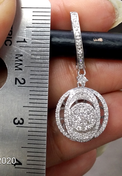 Pre-owned Handmade Deal 1.10ct Natural Round Diamond Dangle Drop Ladies Earring 14k Yellow Gold In White
