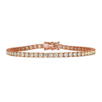 Pre-owned Morris 3.00 Carat Natural Diamond Tennis Bracelet Si 14k Rose Gold 7''