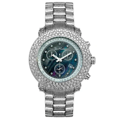 Pre-owned Joe Rodeo Men's Diamond Watch  Junior Jju26 17.50 Ct Fully Loaded Mop Black Dial In White