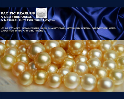 Pre-owned Pacific Pearls® Australian South Sea 13mm Golden Pearl Rings Gift For Girlfriend