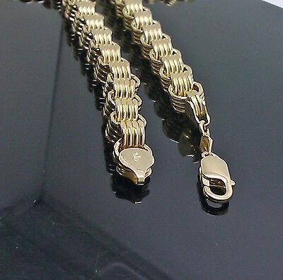 Pre-owned Globalwatches10 Real 10k Yellow Gold Byzantine Chain 10mm 32" Necklace