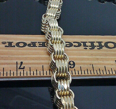 Pre-owned Globalwatches10 Real 10k Yellow Gold Byzantine Chain 10mm 32" Necklace