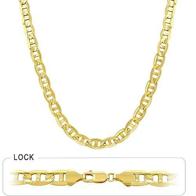 Pre-owned Gd Diamond 83gm 14k Solid Gold Yellow Men's Mariner Concave Chain Heavy Necklace 24" 10mm