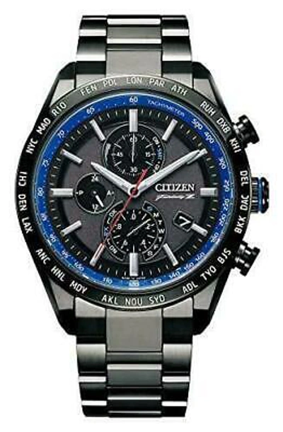 Pre-owned Citizen Watch Attesa Eco-drive Limited Model Radio Solar At8185-97e Men's