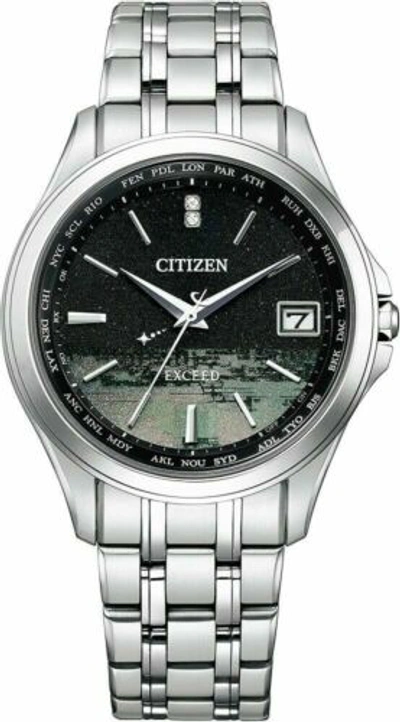 Pre-owned Citizen Watch Exceed Limited Pair Model Eco-drive Radio Clock Cb1080-52f Men's