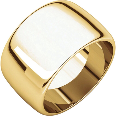 Pre-owned Stuller 14k Gold Ring 12mm Wide Half Round Band In 14k Yellow White Or Rose Gold