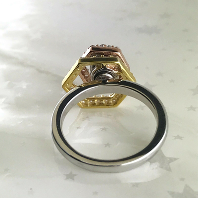 Pre-owned Halojeweler 14k Three Tone Gold 0.69 Ct Natural Diamond Engagement & Wedding Motion Ring In White