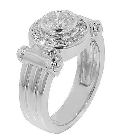 Pre-owned La 2.20 Ct Tw Men's Round Diamond Designer Style Pinky Ring In Ptinum In White