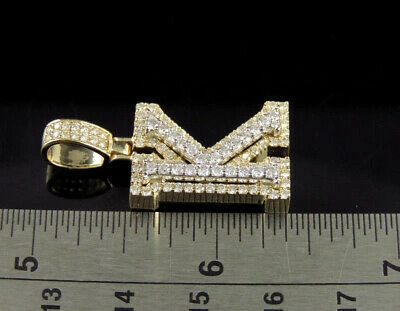 Pre-owned Jewelry Unlimited K Initial Custom Letter Diamond Pendant Charm In 10k Two Tone Gold 1 1/2 Ct 1.5" In G-h