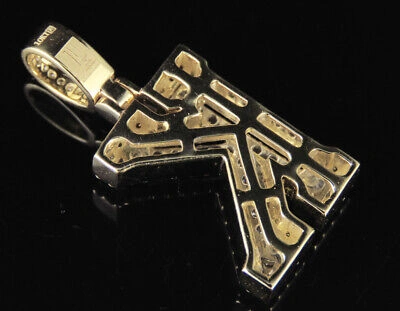 Pre-owned Jewelry Unlimited K Initial Custom Letter Diamond Pendant Charm In 10k Two Tone Gold 1 1/2 Ct 1.5" In G-h