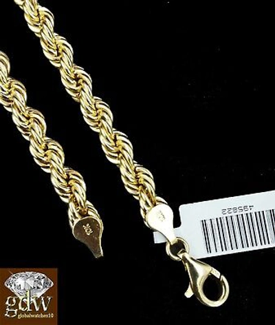 Pre-owned Globalwatches10 Real 10k Yellow Gold Mens Jesus Cross Charm/pendant With 26 Inch Long Rope Chain