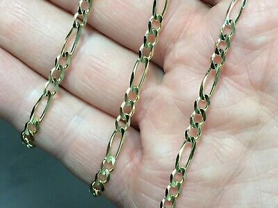 Pre-owned R C I 14kt Solid Yellow Gold Figaro Curb Link Chain/necklace 30" 3.8mm 15 Grams In No Stone