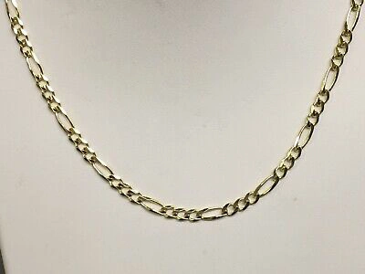 Pre-owned R C I 14kt Solid Yellow Gold Figaro Curb Link Chain/necklace 30" 3.8mm 15 Grams In No Stone