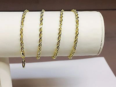 Pre-owned R C I 14k Solid Yellow Gold Diamond Cut Rope Chain Necklace 30" 2.75mm 15 Grams (r021)