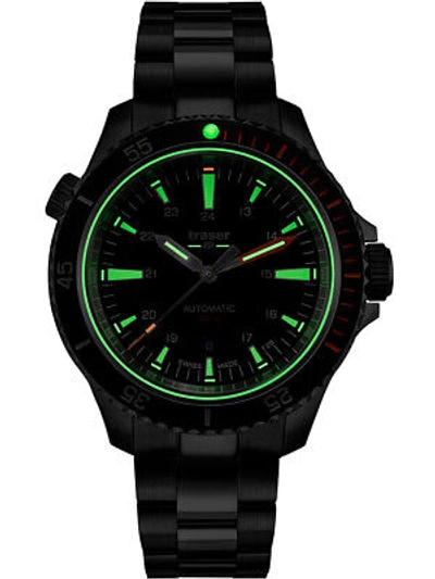 Pre-owned Traser H3 110324 P67 Diver Automatic Black 46mm 50atm