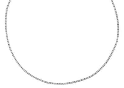 Pre-owned Morris &amp; David 3.00 Carat Natural Diamond Tennis Necklace Si 14k White Gold 16 Inch
