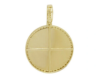 Pre-owned Jewelry Unlimited 10k Yellow Gold 1ct Real Diamond Memory Frame Pendant 1.5" In G-h